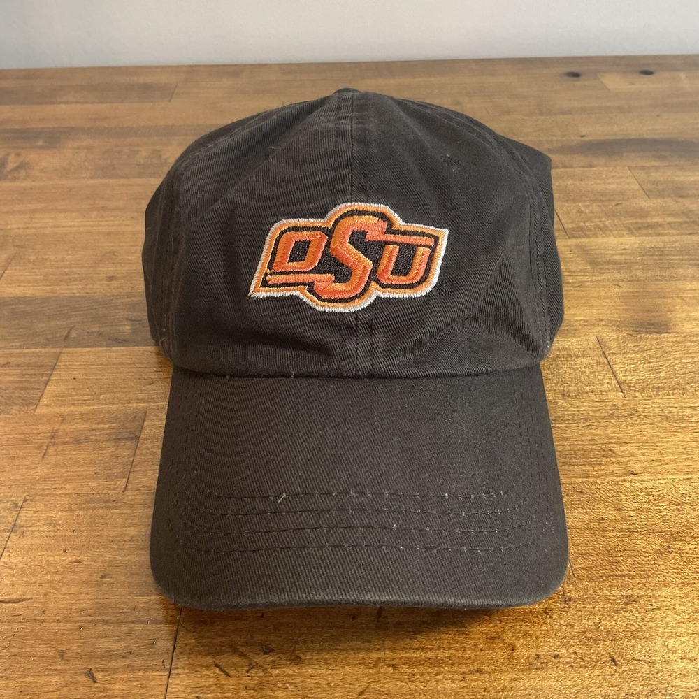 Oklahoma State Cowboys OSU Hat Signatures Black Orange Adjustable Cap Football